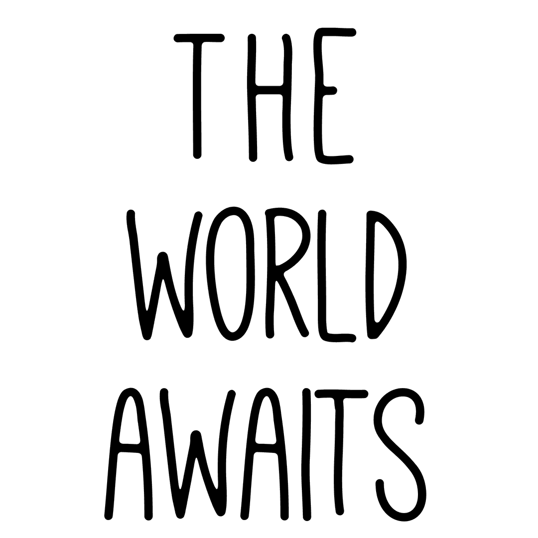 World Awaits Text with Transparent Background