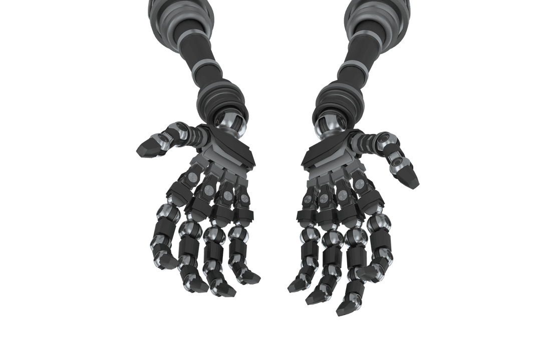 Robotic Arms Reaching Out Transparent Background Vector Image