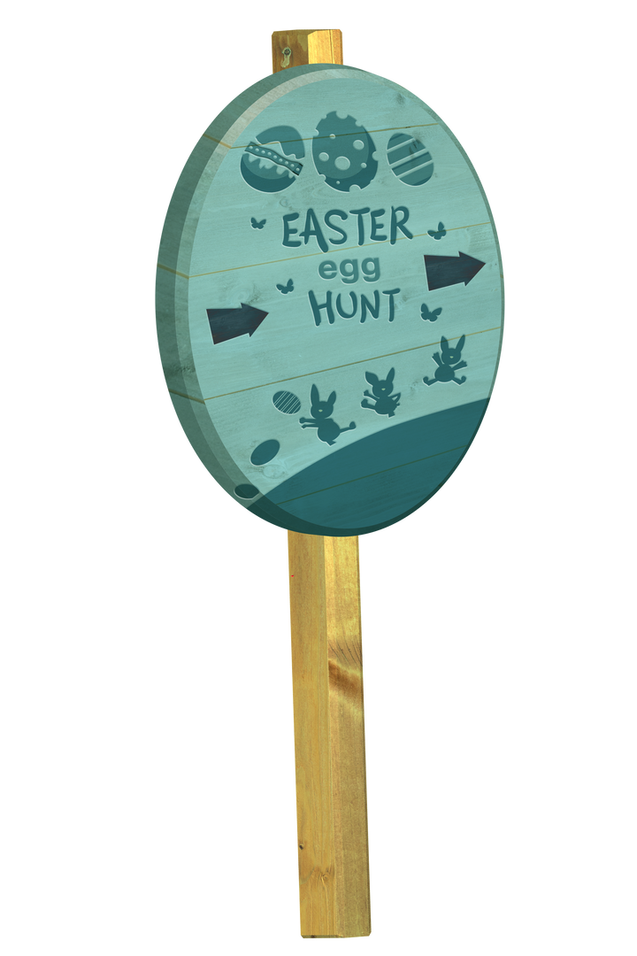 Transparent Easter Egg Hunt Direction Sign with Wooden Post - Download Free Stock Images Pikwizard.com