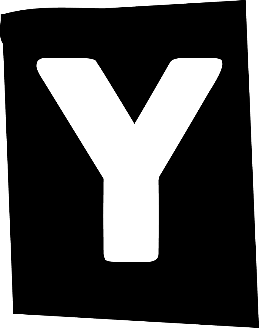 Stylish Teal Block Y on Transparent Canvas for Modern Design