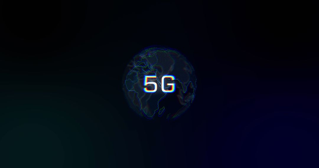 Digital Globe with 5G Network Concept on Dark Background