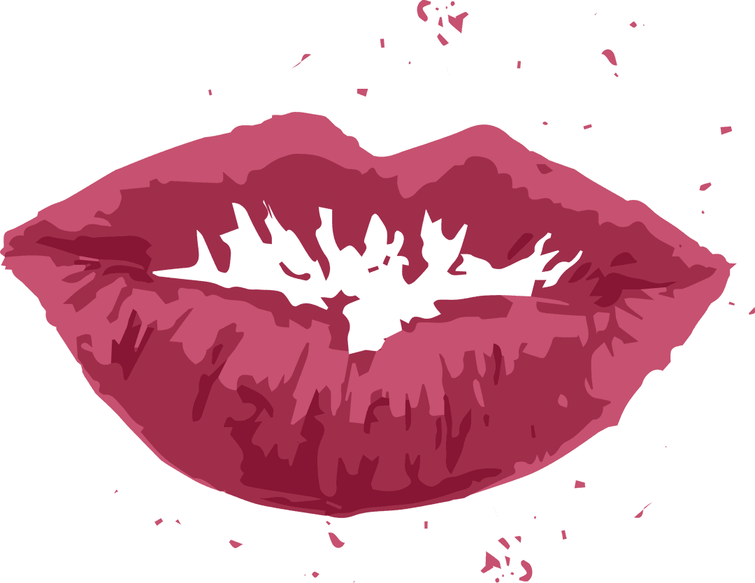 Digital Vector Illustration of Lips Set on Transparent Background