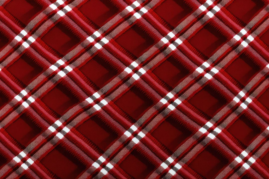 Close Up of Red Plaid Fabric with White and Black Stripes - Free Images, Stock Photos and Pictures on Pikwizard.com