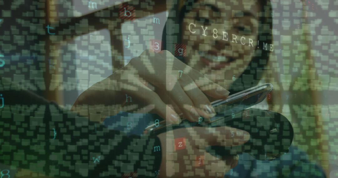 Digital Payment Security with Cyber Threats Concept Overlay