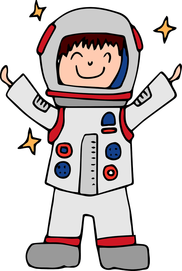 Cute Child Astronaut Costume with Transparent Background