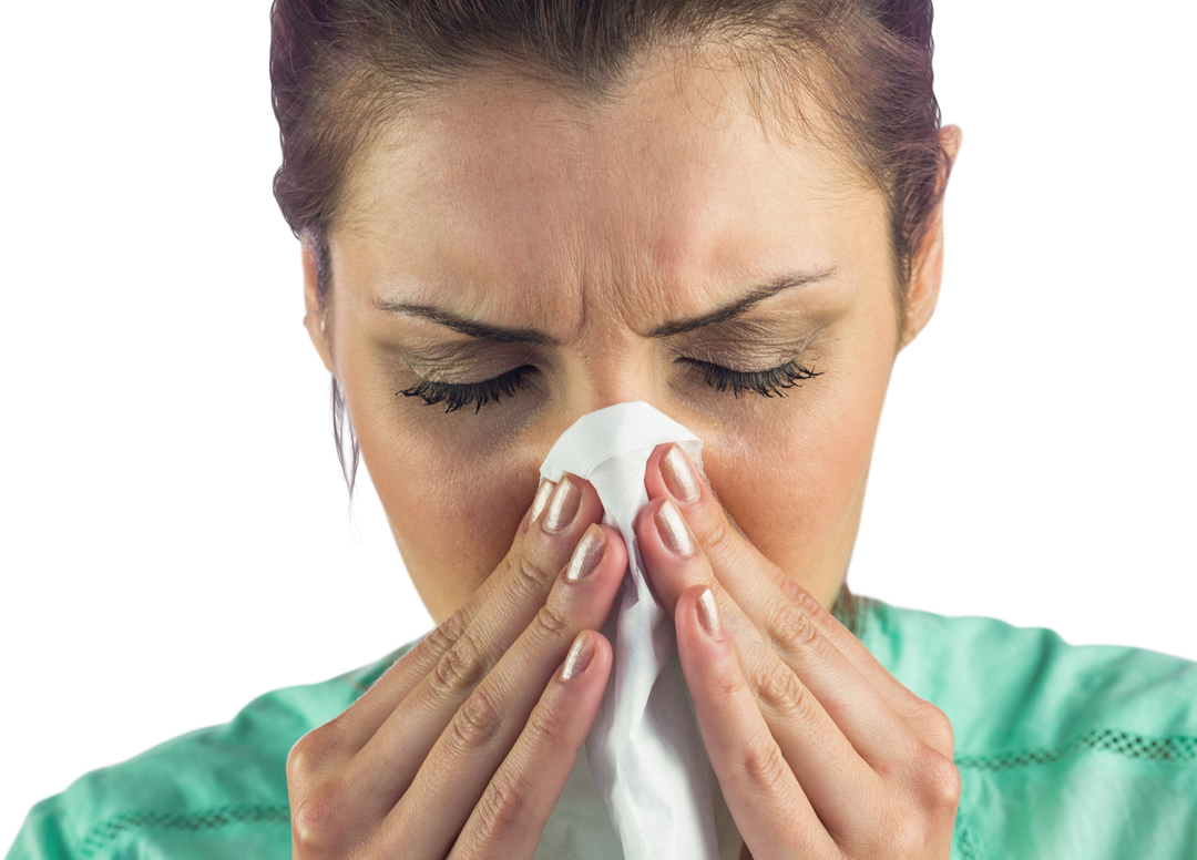 Close & Transparent: Woman Blowing Nose For Respiratory Relief - Download Free Stock Images Pikwizard.com