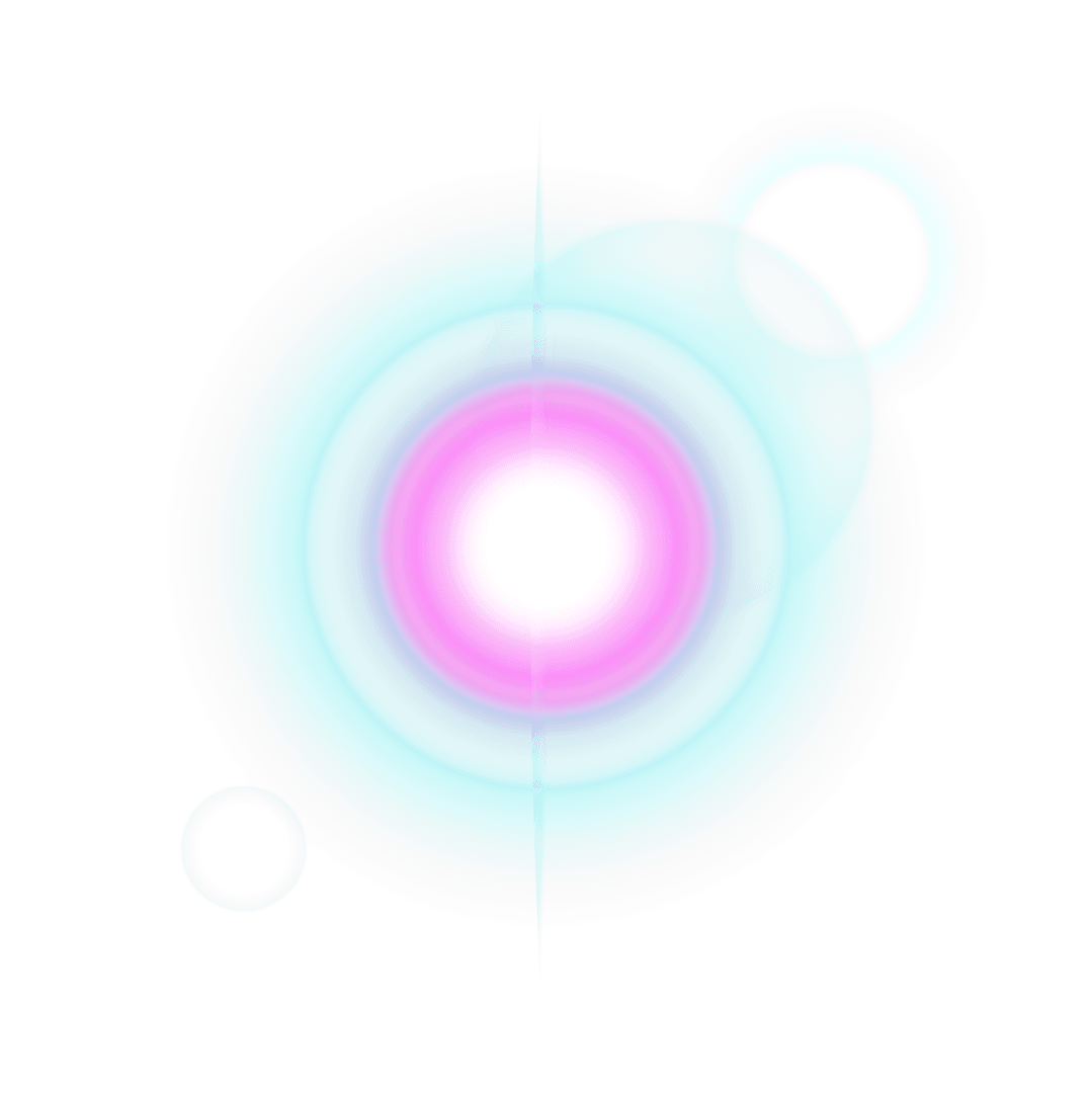 Vibrant Energy Core with Pastel Rings on Transparent Background