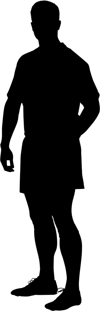 Transparent Athlete Silhouette in Action Pose