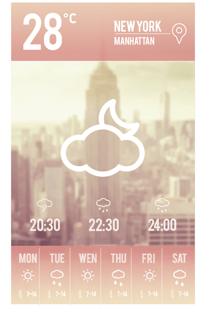 Transparent Weather Interface Icon for Manhattan Prediction