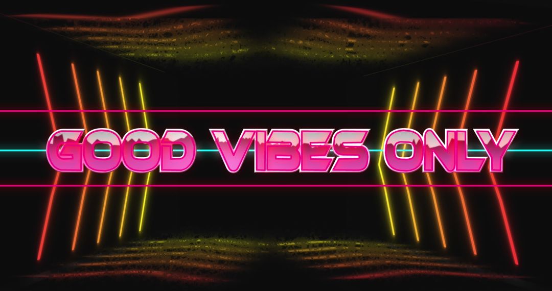 Good Vibes Only Neon Sign with Abstract Background