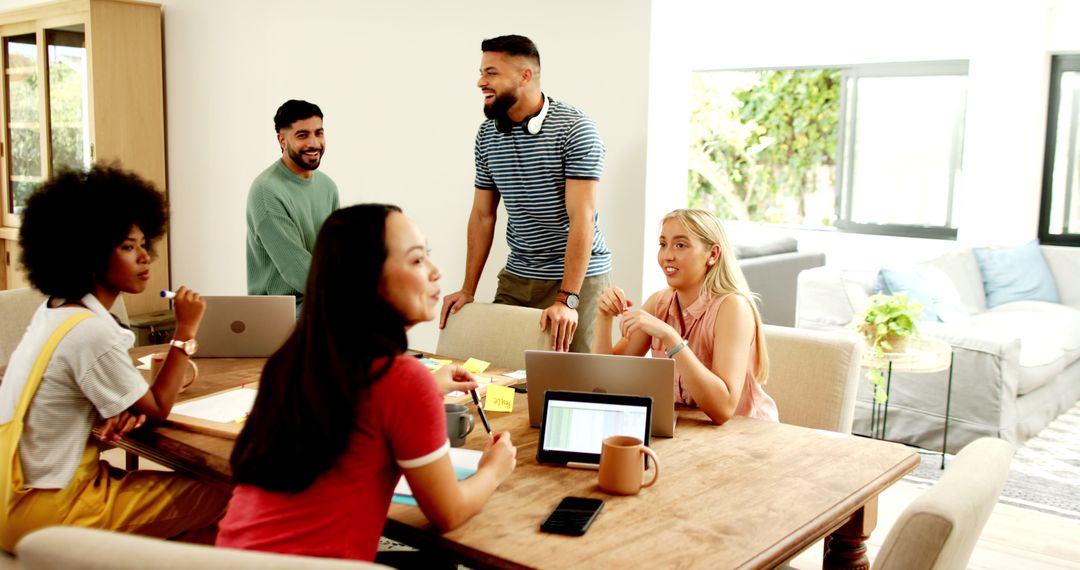 Collaborative Team Meeting in Casual Home Setting