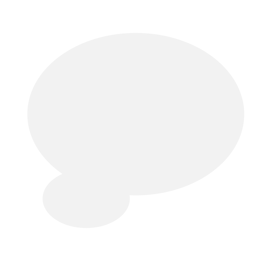 Grey Speech Bubble with Copy Space On Transparent Background