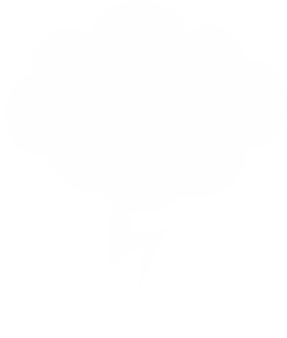 Transparent Cloud with Lightning Bolt Vector Illustration