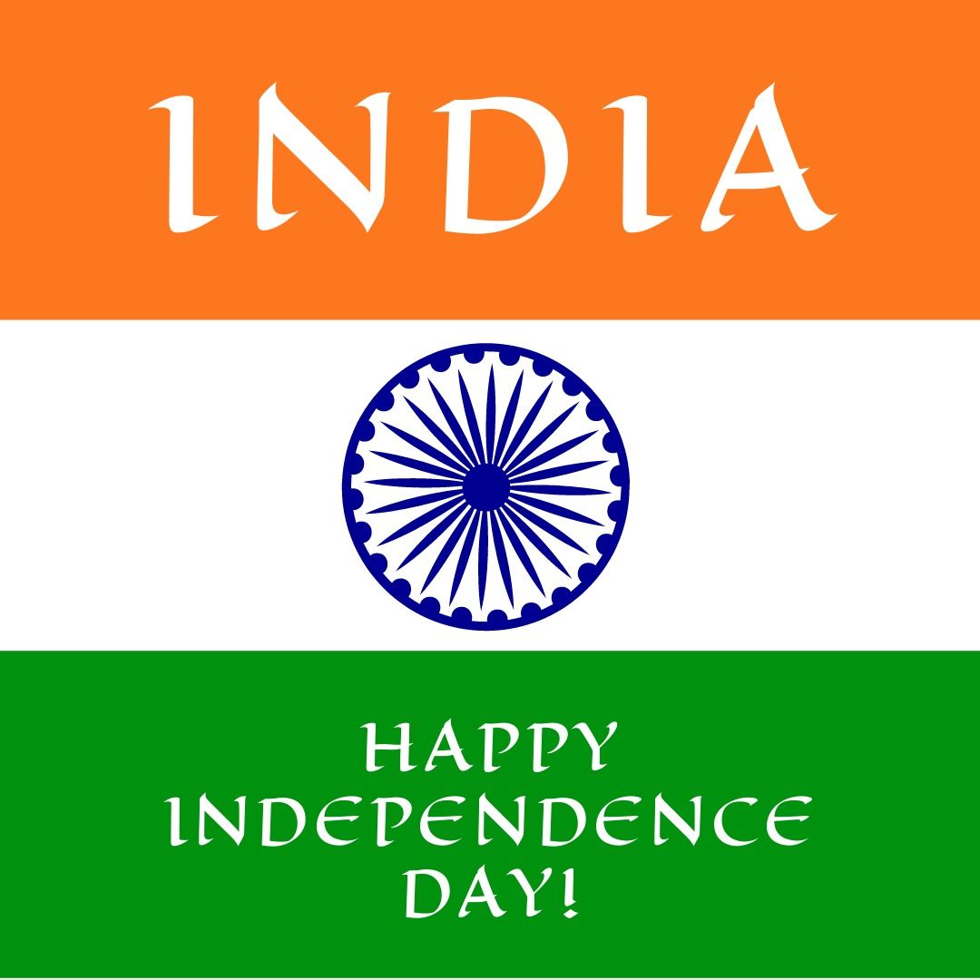 Vector image of india happy independence day text on indian flag, copy space - Download Free Stock Templates Pikwizard.com