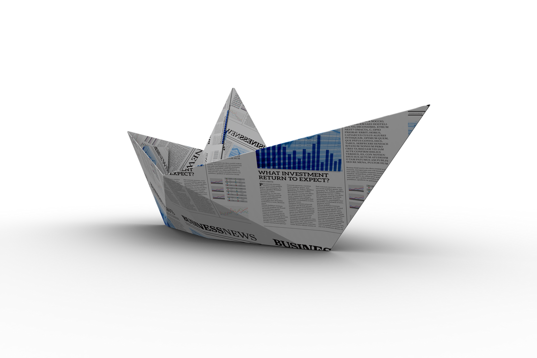 Transparent Newspaper Boat Symbolizing News and Economy - Download Free Stock Images Pikwizard.com