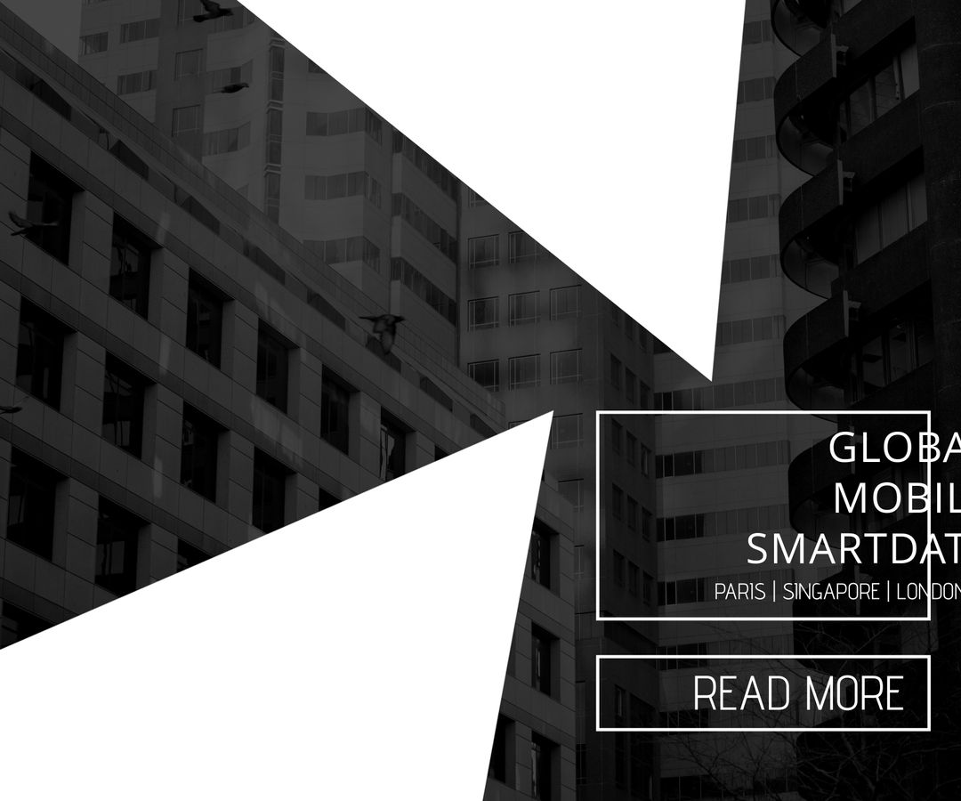 Monochrome Cityscape with Geometric Overlay for Tech Event Promotion