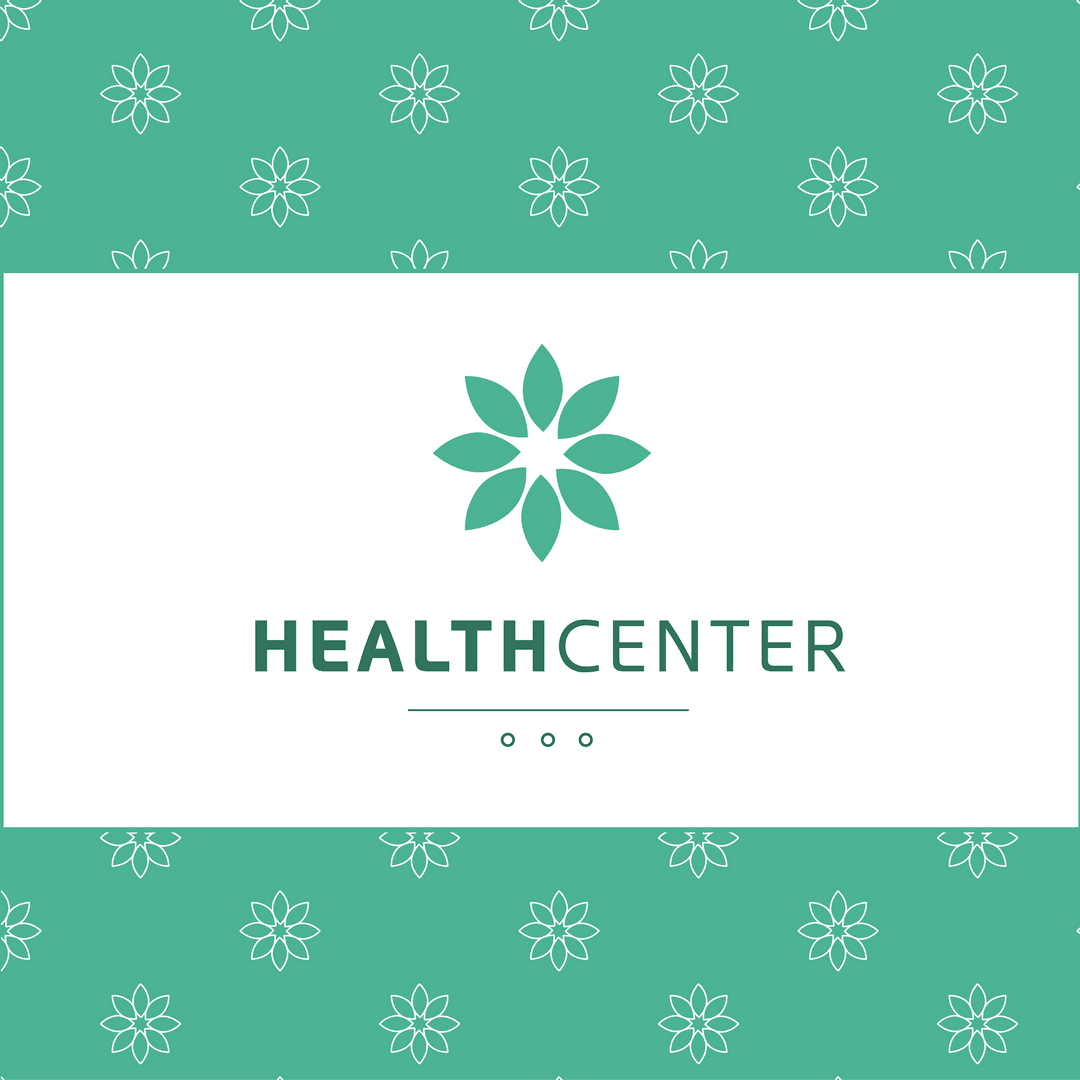 Transparent Health Center Logo Design with Floral Elements