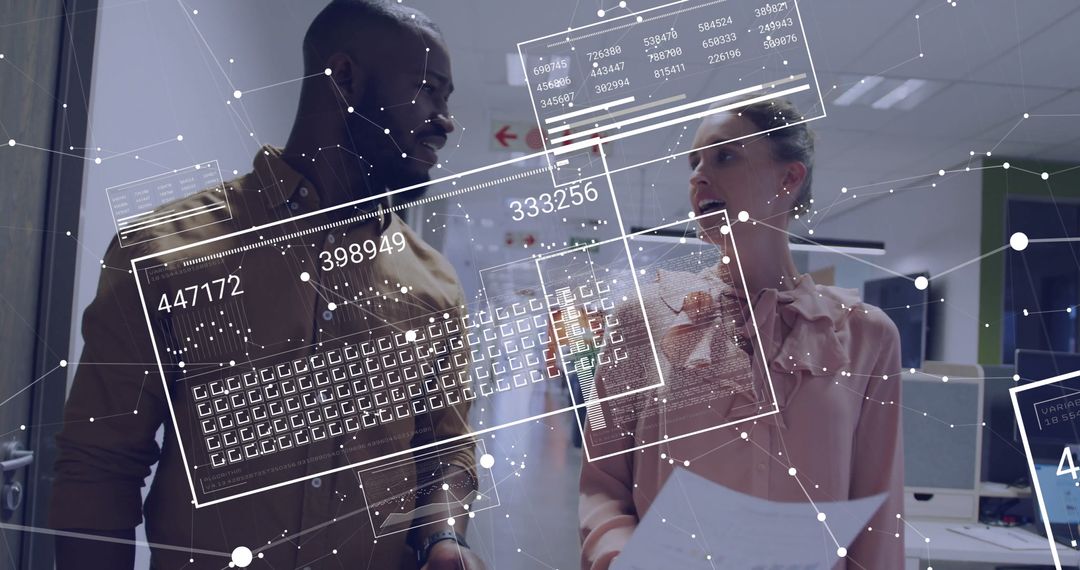 Diverse Colleagues Working on Financial Data Processing