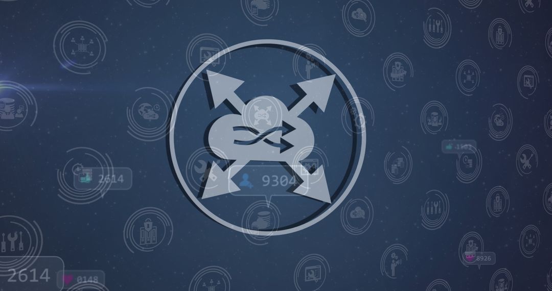 Digital Network with Social Media Integration Icons