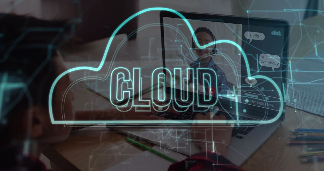 Schoolboy Learning Online with Cloud Technology Overlay