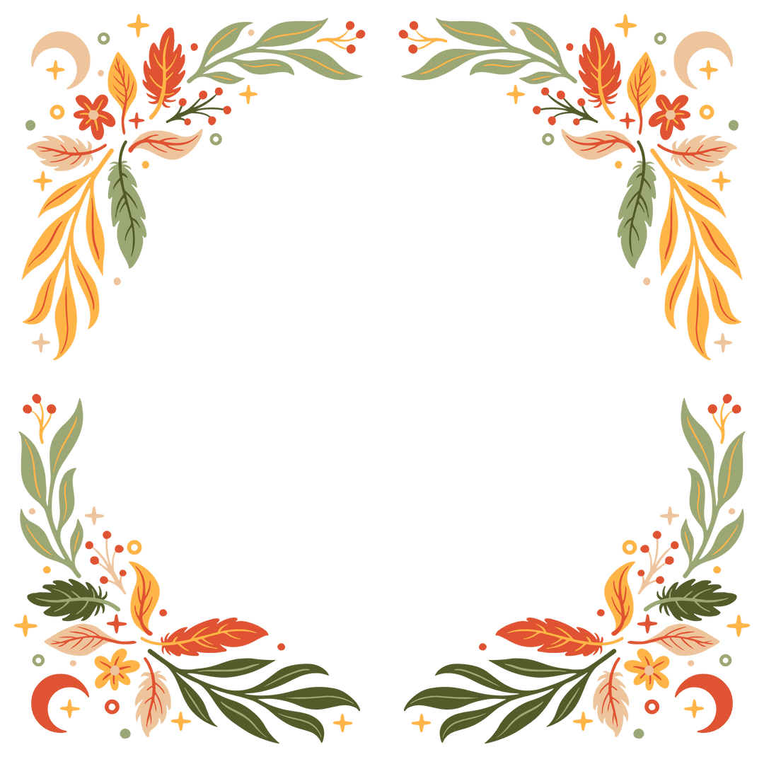 Botanical Frame with Celestial Touch on Transparent Background - Download Free Stock Images Pikwizard.com
