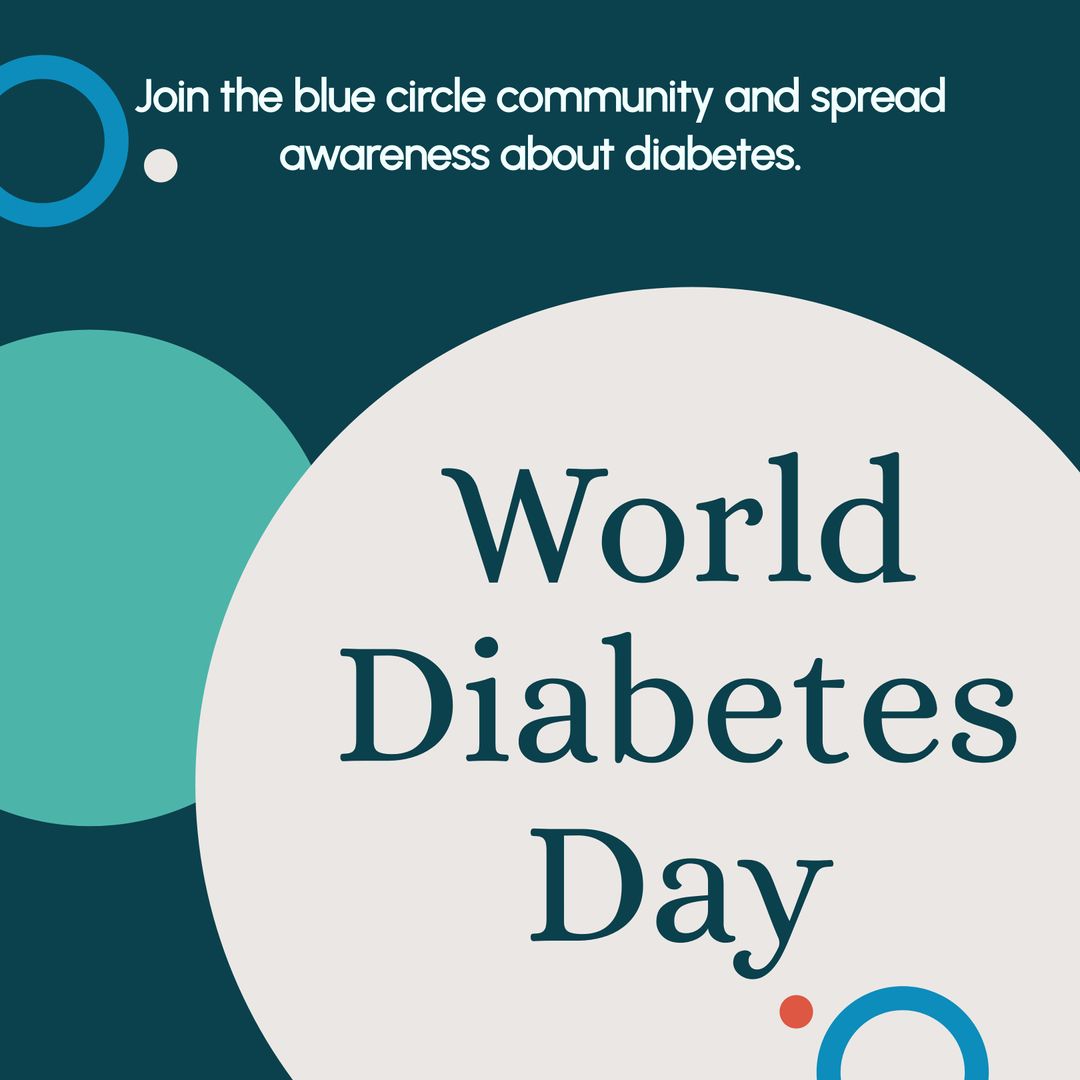 World Diabetes Day Promotion with Blue Circles