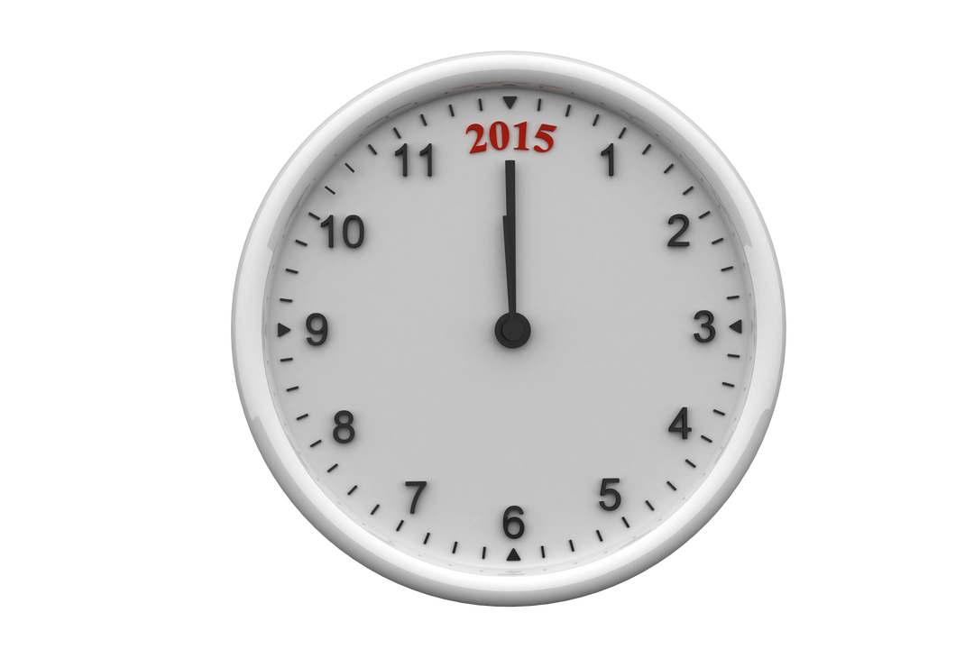 Transparent Clock Face Illustrating Arrival of 2015 - Download Free Stock Images Pikwizard.com