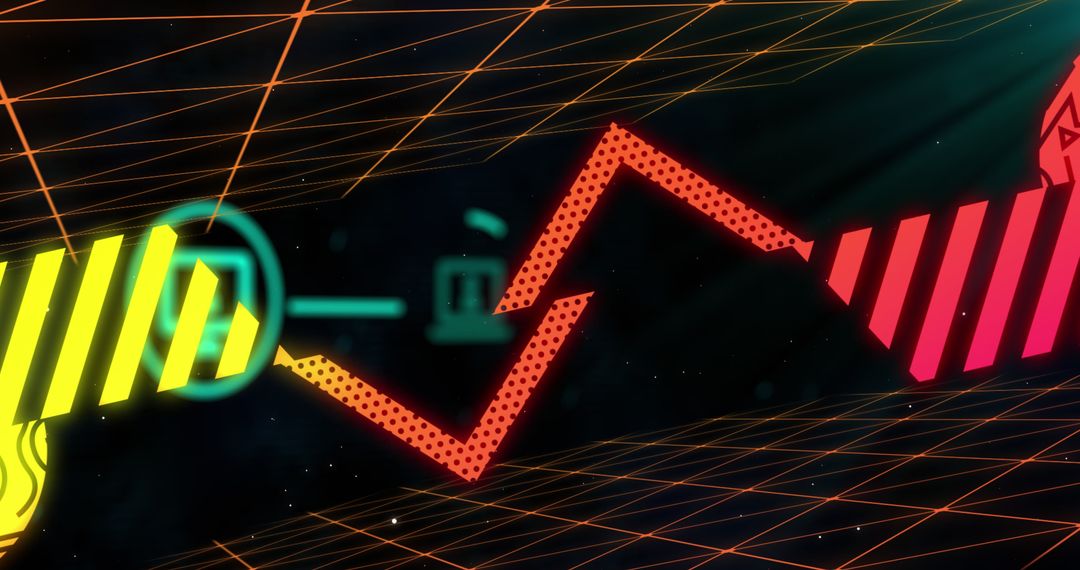 Futuristic Digital Interface with Glowing Data Visualizations