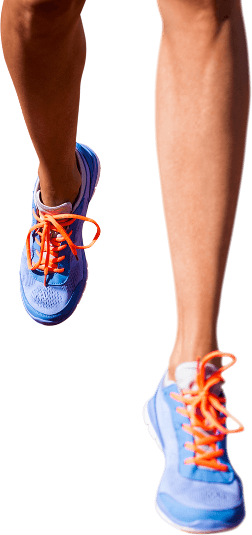 Female Runner's Active Legs on Transparent Background