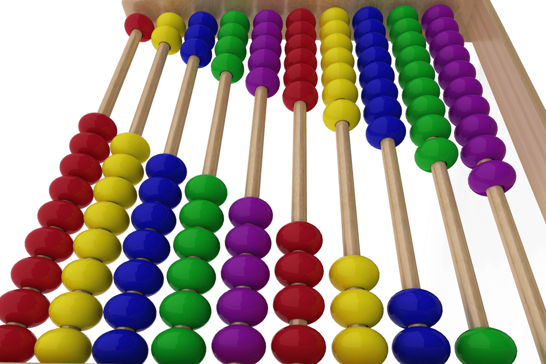 Colorful Abacus on Transparent Background for Math Education Design