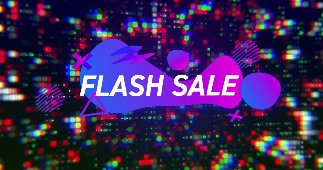 Colorful Flash Sale Digital Promotion with Abstract Shapes