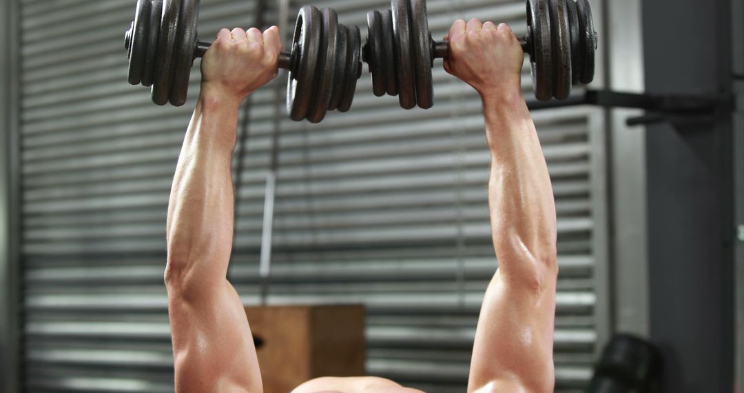 Man Lifting Dumbbells in Gym for Strength Training Workout - Free Images, Stock Photos and Pictures on Pikwizard.com