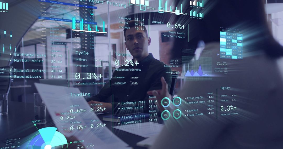 Creative Team Analyzing Digital Financial Data in Modern Office