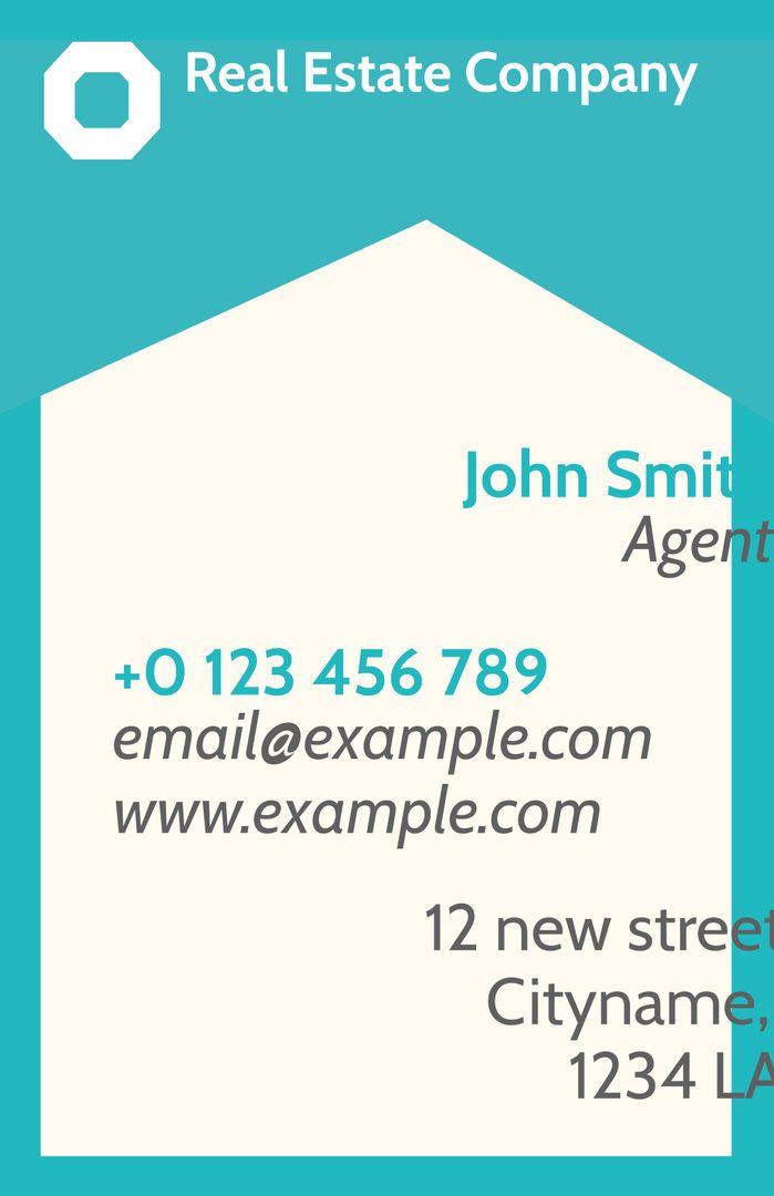 Real Estate Business Card Template with Company Logo and Contact Information - Download Free Stock Templates Pikwizard.com