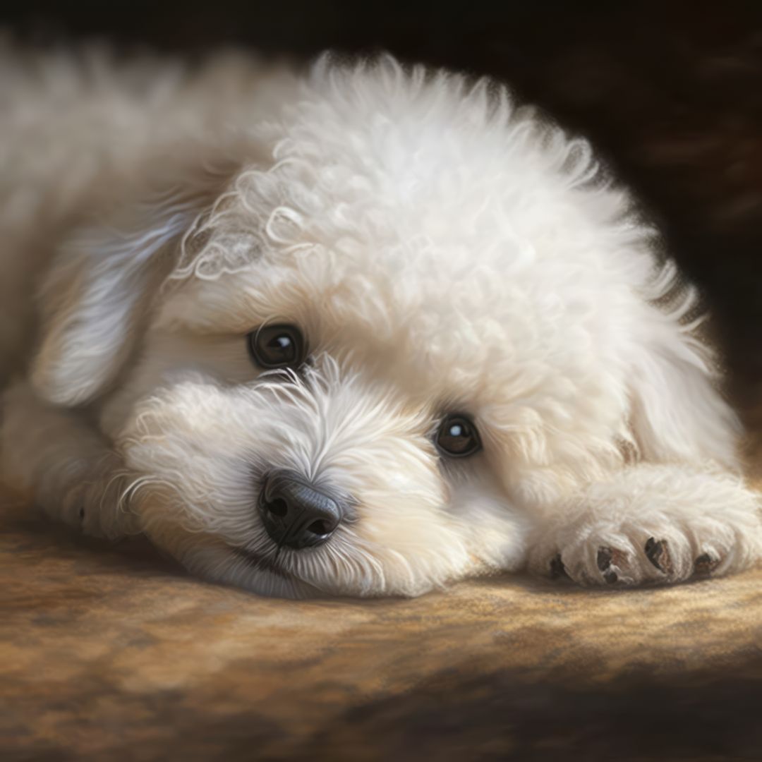 Adorable Curly Haired Bichon Puppy Lying Down - Free Images, Stock Photos and Pictures on Pikwizard.com