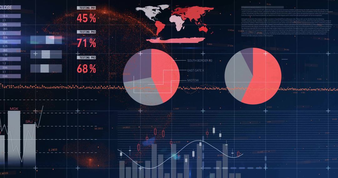 Futuristic Analytics Dashboard with Map and Chart Visualization