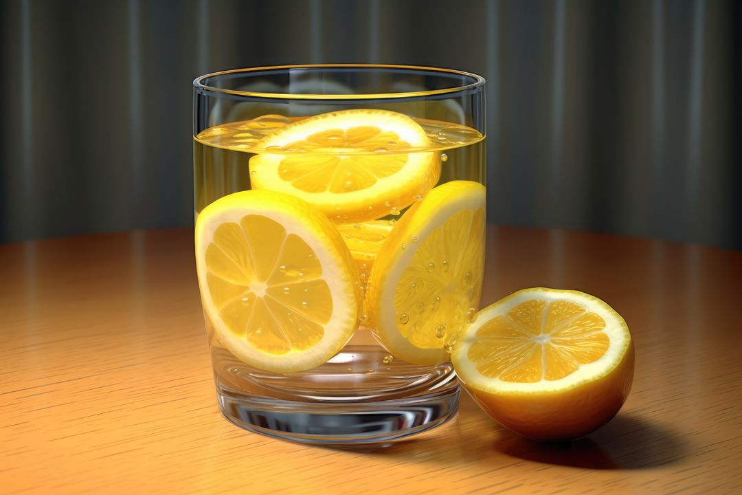 Glass of lemon juice and lemon on wood surface, created using generative ai technology - Free Images, Stock Photos and Pictures on Pikwizard.com