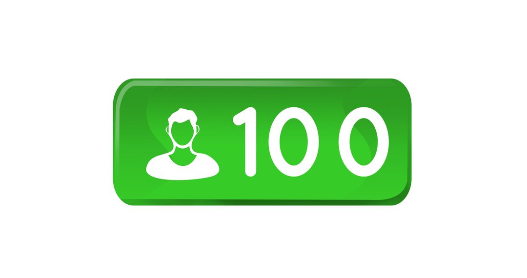 Green 100 User Count Icon on White Background