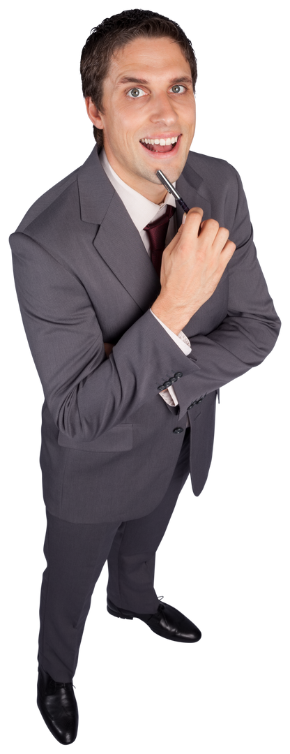 Smiling Caucasian Businessman Holding Pen Transparent Background - Download Free Stock Images Pikwizard.com