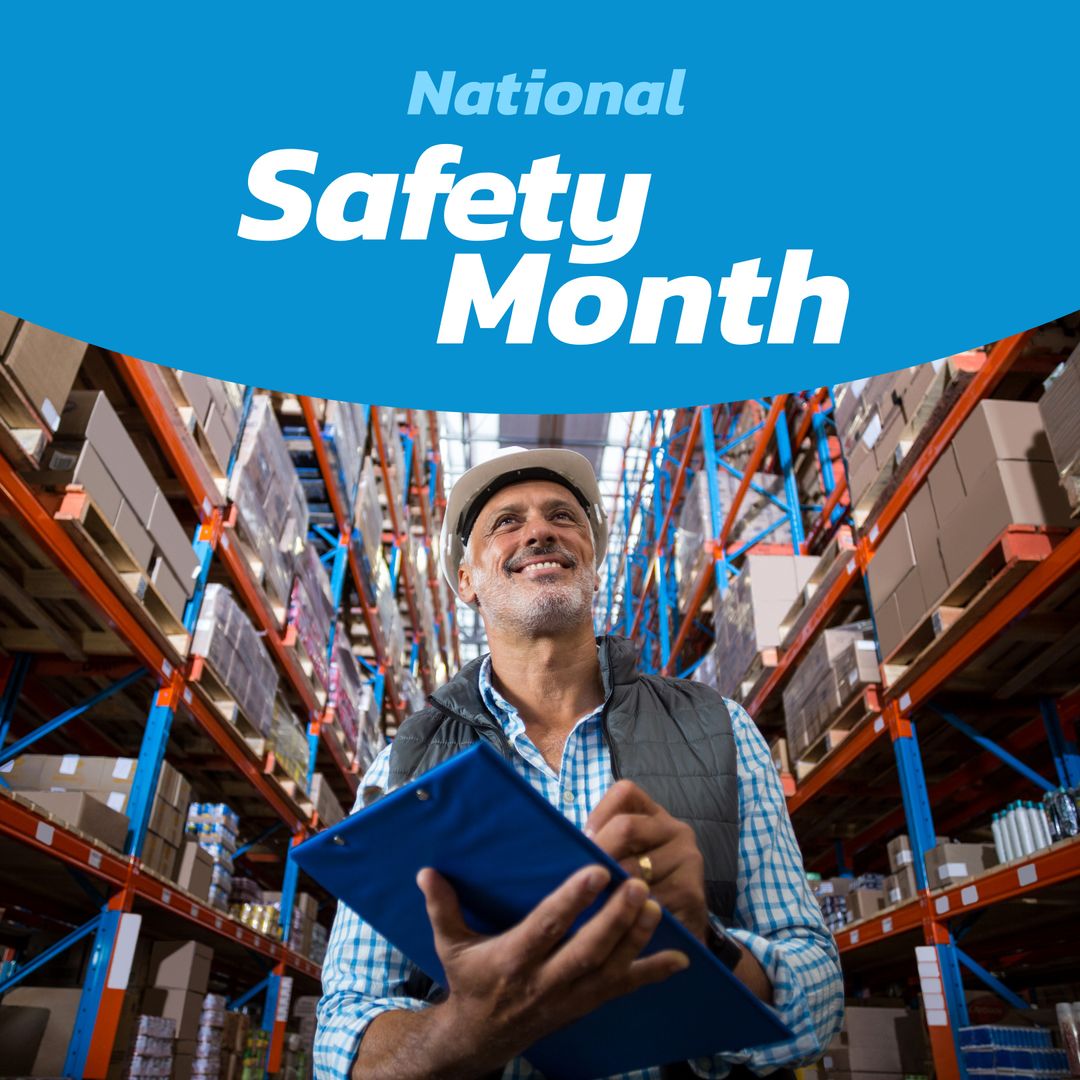 National Safety Month Warehouse Supervisor with Clipboard - Download Free Stock Templates Pikwizard.com