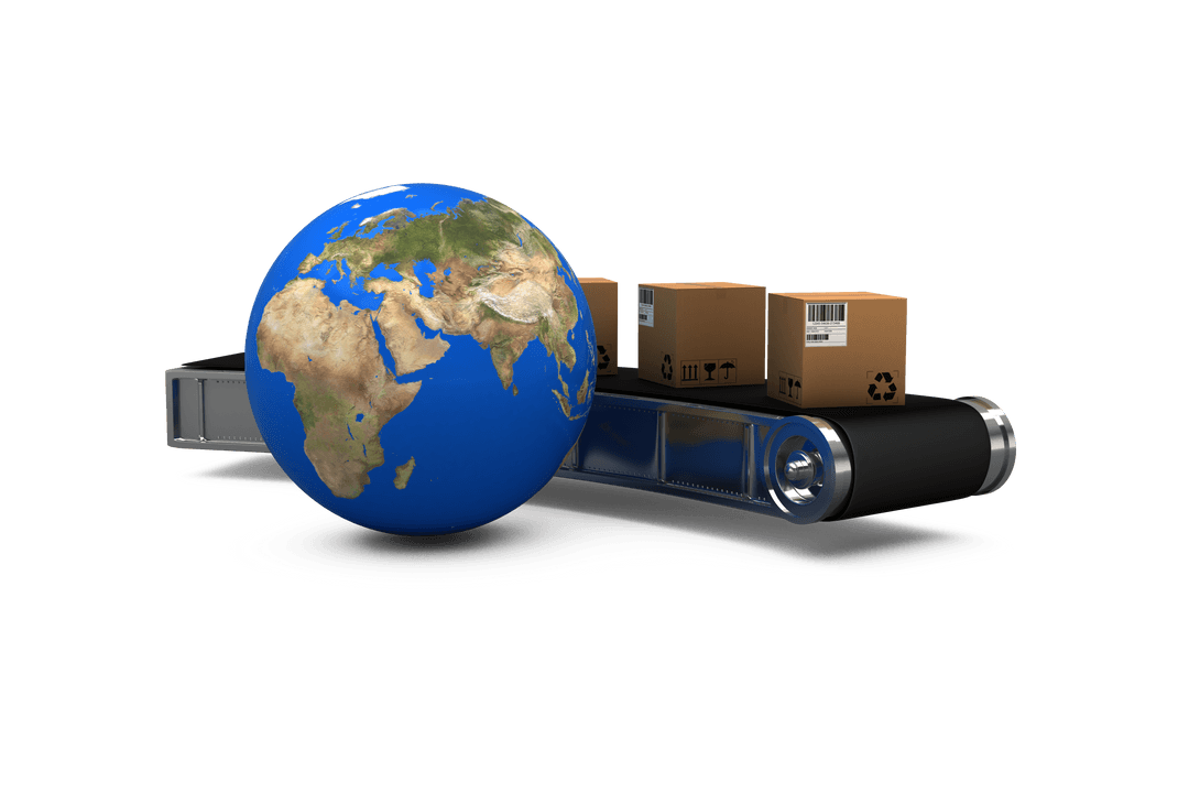 Transparent Conceptual Image of Global Shipping and Logistics