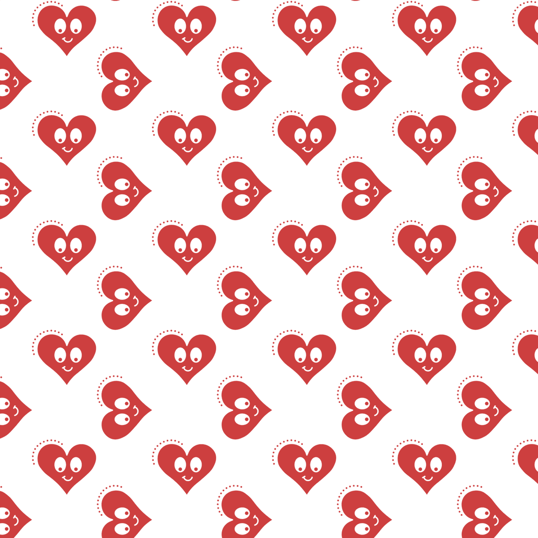 Red Smiling Heart Seamless Pattern on Transparent Background - Download Free Stock Images Pikwizard.com