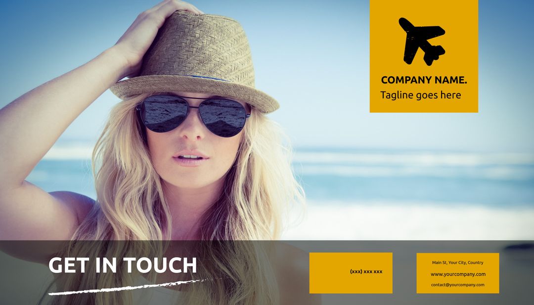 Travel Vibes with Stylish Woman on Beach Holiday