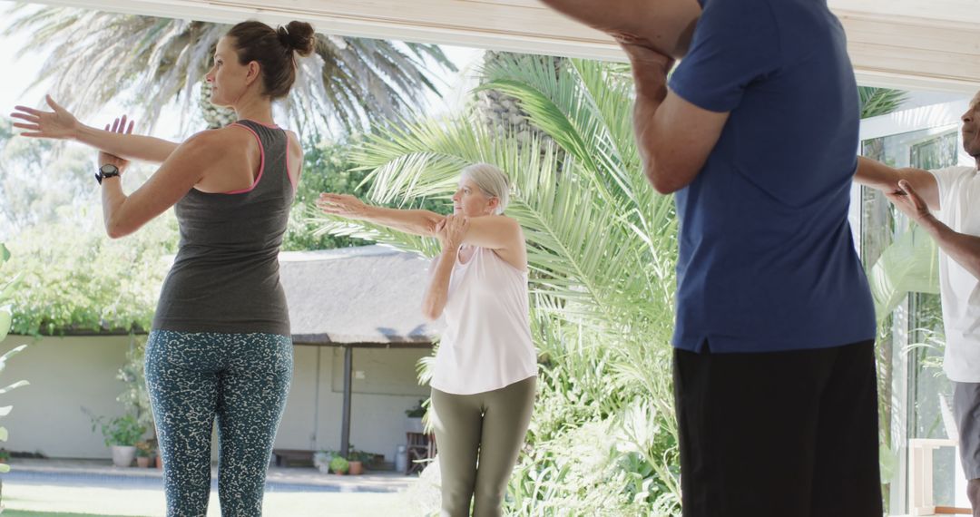 Diverse Seniors Enjoying Outdoor Yoga Exercise - Free Images, Stock Photos and Pictures on Pikwizard.com