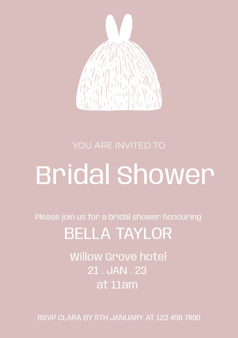 Elegant Bridal Shower Invitation Example with Pastel Beige Background - Download Free Stock Templates Pikwizard.com