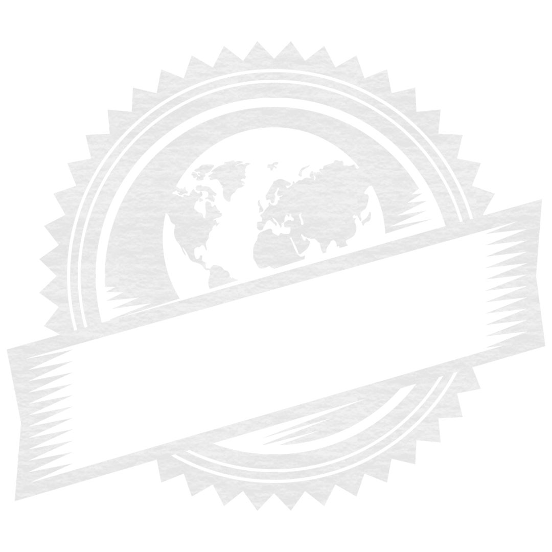 Transparent Badge with Globe Illustration on Clear Background