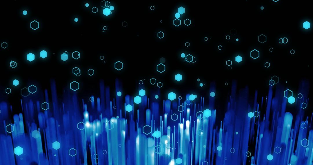 Futuristic Digital Geometric Hexagonal Light Pattern