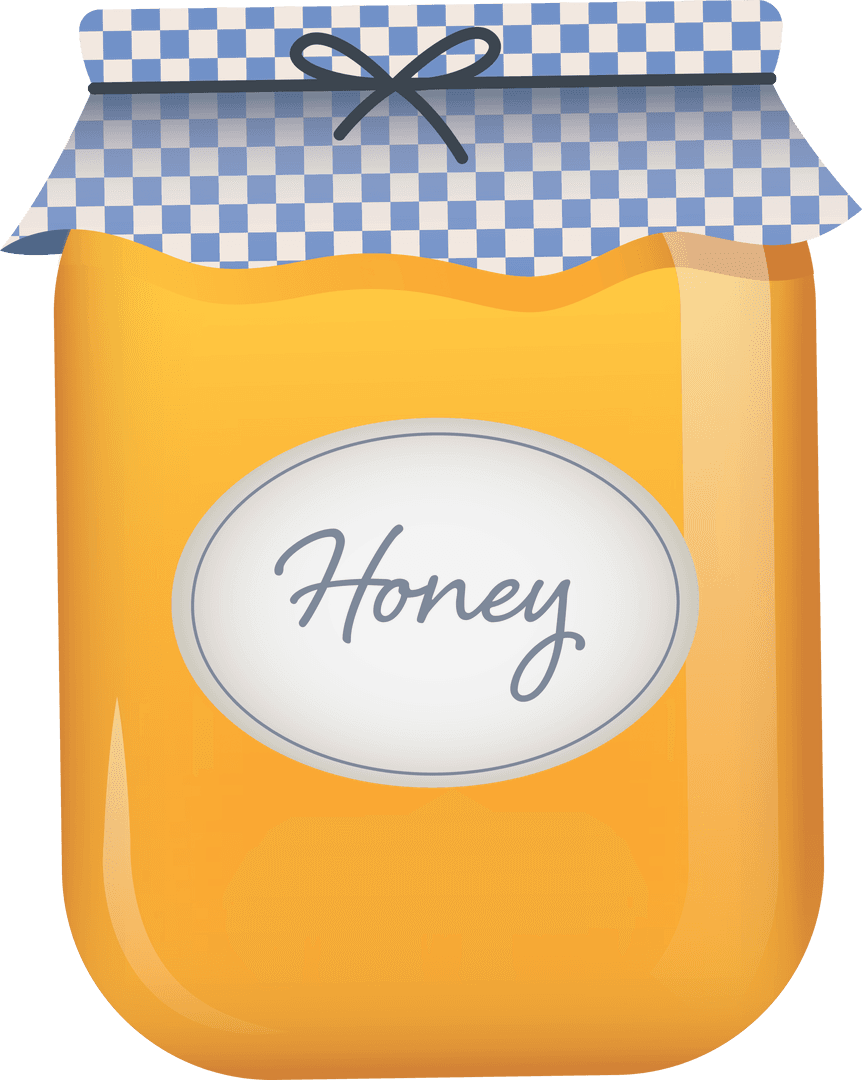Jar with Honey Label on Transparent Background Isolated Illustration