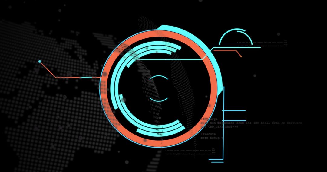 Futuristic Digital Data Interface with Neon Elements