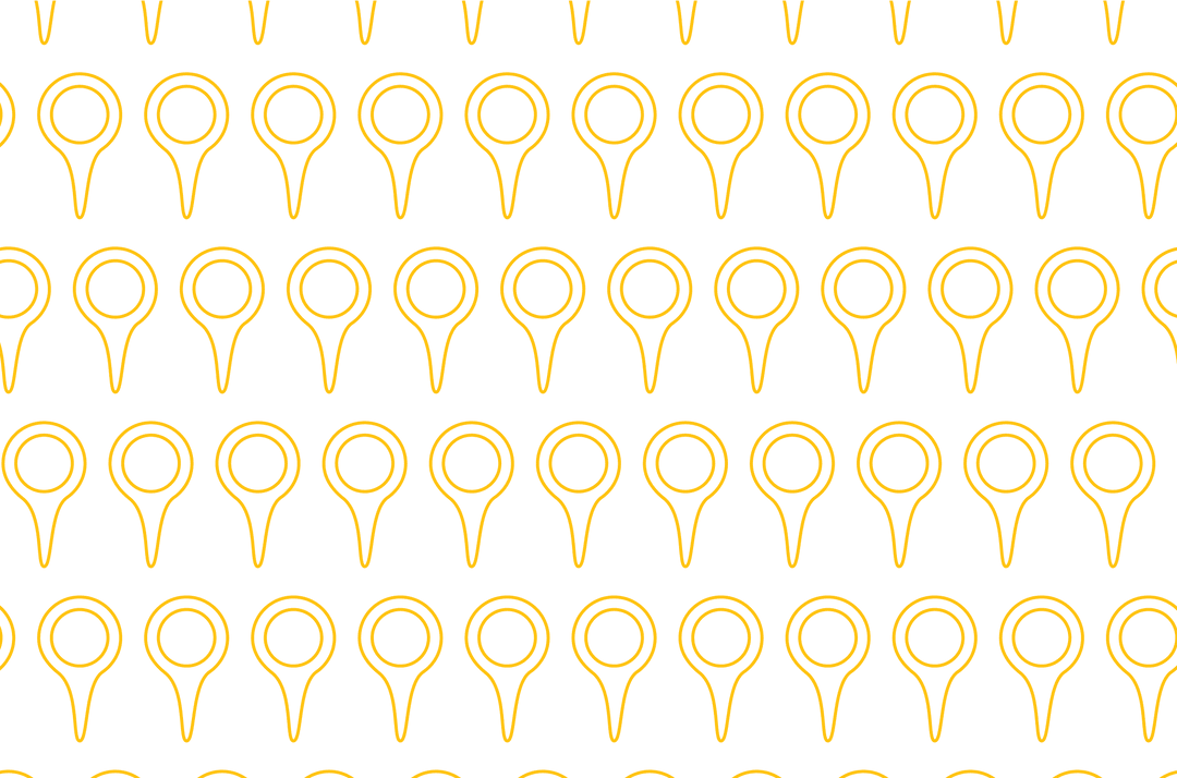 Seamless Yellow Map Pins Pattern on Transparent Background